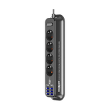 MOXOM 8-Socket Power Strip with USB - Gray — 074 03