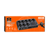 MOXOM 8-Socket Power Strip with USB - Black — 075 04