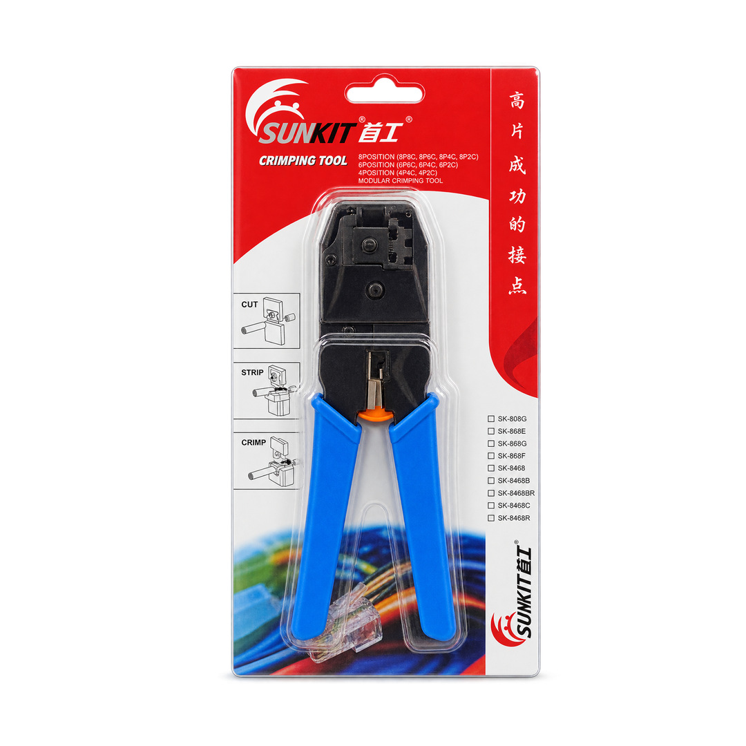 SUNKIT Modular Crimping Tool - RJ45, RJ11 and 4P4C — 079 network 04