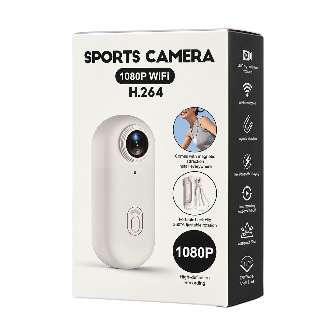 1080p Wi-Fi Magnetic Sports Camera - White — 04