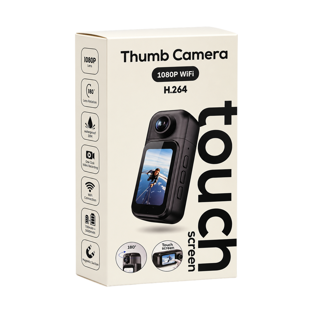 1080p Wi-Fi Thumb Camera with Touch Screen - Black — 04