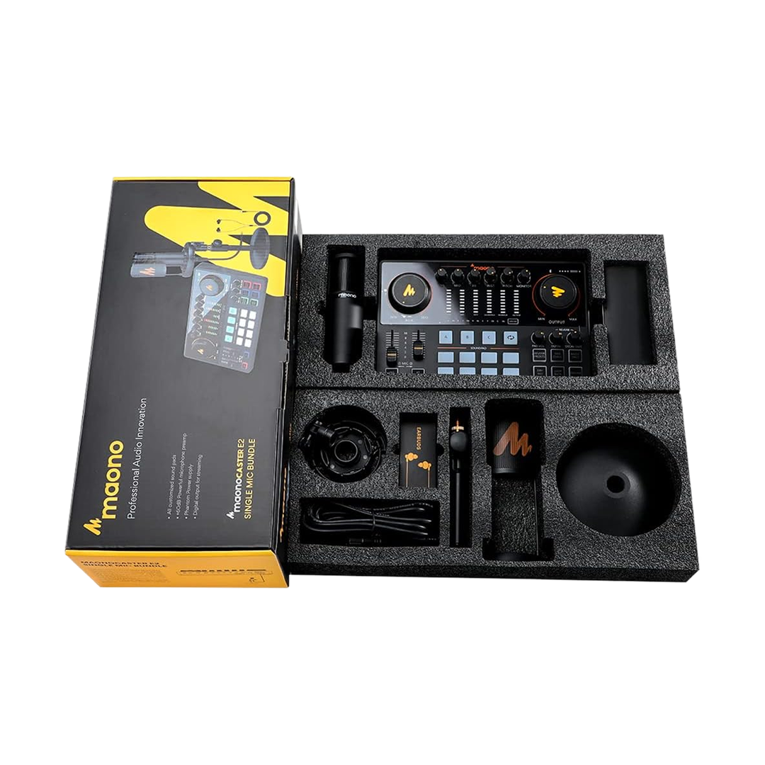 MAONO MaonoCaster E2 Podcast Mixer and Mic Bundle — 114 single 02