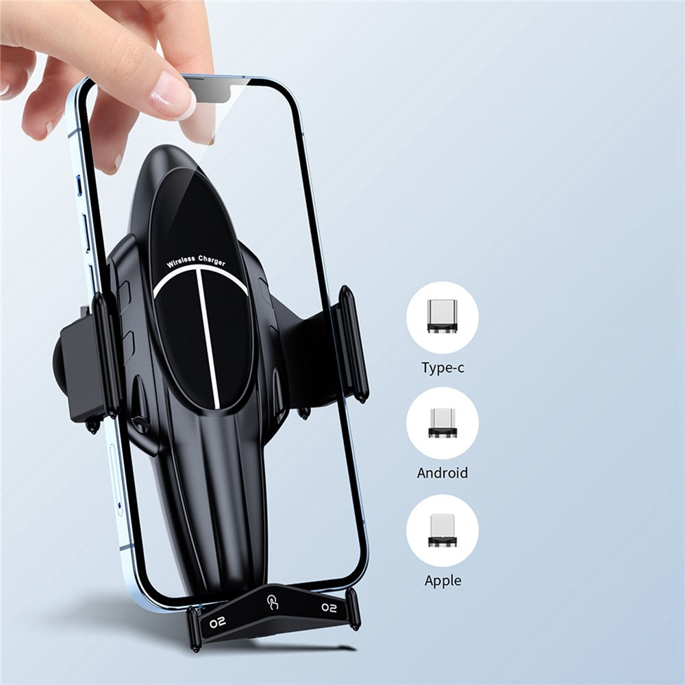 15W Wireless Charging Car Phone Holder — 05