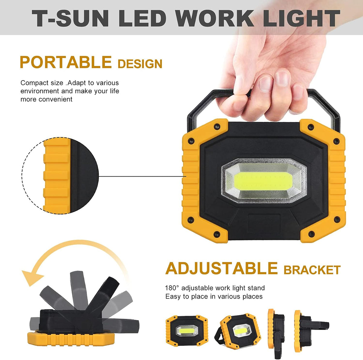 COB Rechargeable Work Light with USB Power Bank — 1x multifunctional working lamp 05