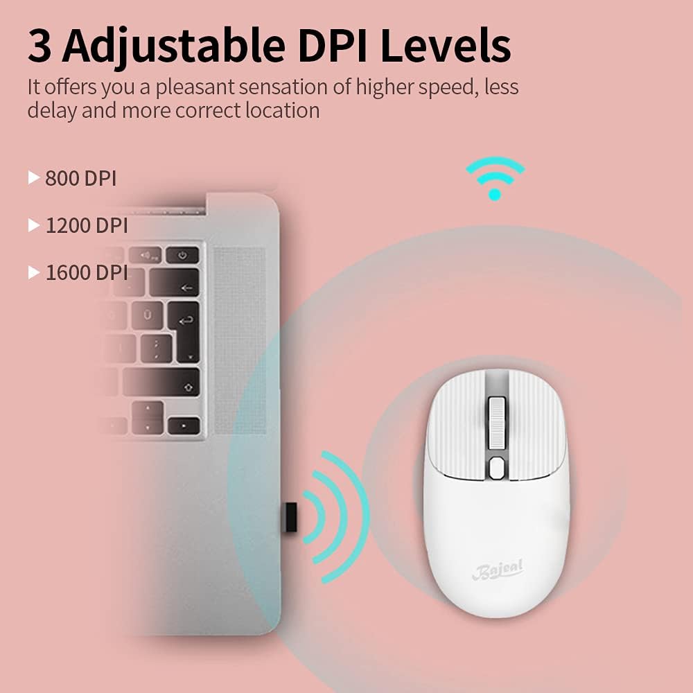 BAJEAL M100 2.4GHz Wireless Mouse - White — 01
