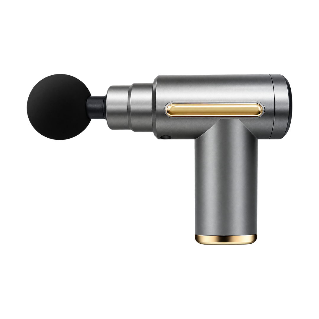 25W Mini Deep-Tissue Massage Gun - Black — box front back