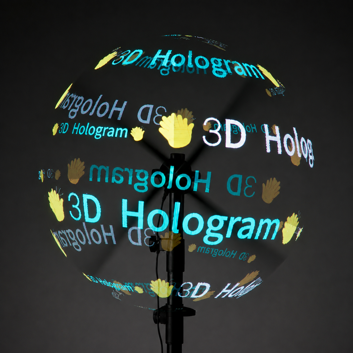 43cm 3D Hologram Fan Display with 2m Stand and Remote — led butterfly display