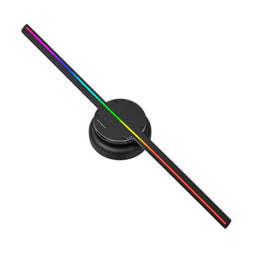 43cm 3D Hologram Fan Display with 2m Stand and Remote — led black front view