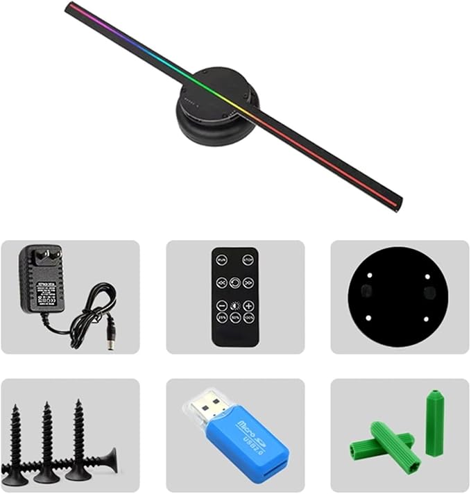 43cm 3D Hologram Fan Display with 2m Stand and Remote — led kit accessories