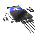5-in-1 External DVD Drive with USB Hub — 01