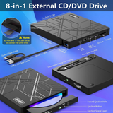 5-in-1 External DVD Drive with USB Hub — 03