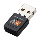 600Mbps Dual-Band Wi-Fi USB Adapter - 2.4GHz and 5GHz, 802.11ac — wifi black front