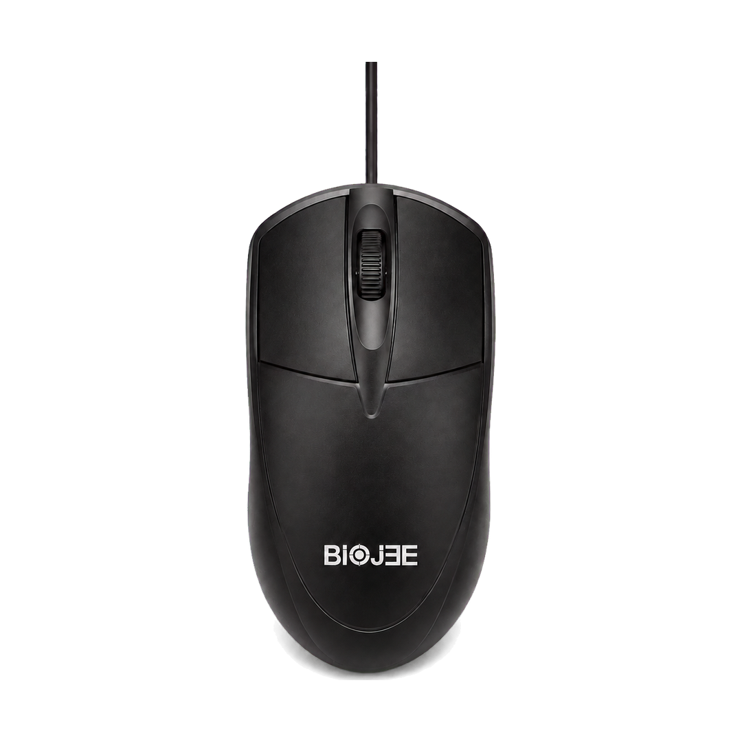 BIOJEE E100 Wired USB Optical Mouse — top