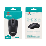 BIOJEE E100 Wired USB Optical Mouse — box front back