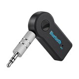 Bluetooth 5.0 Car Audio Receiver with Hands-Free Calling - 3.5mm — black angled 1