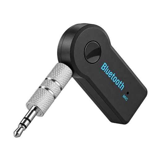 Bluetooth 5.0 Car Audio Receiver with Hands-Free Calling - 3.5mm — black angled 1