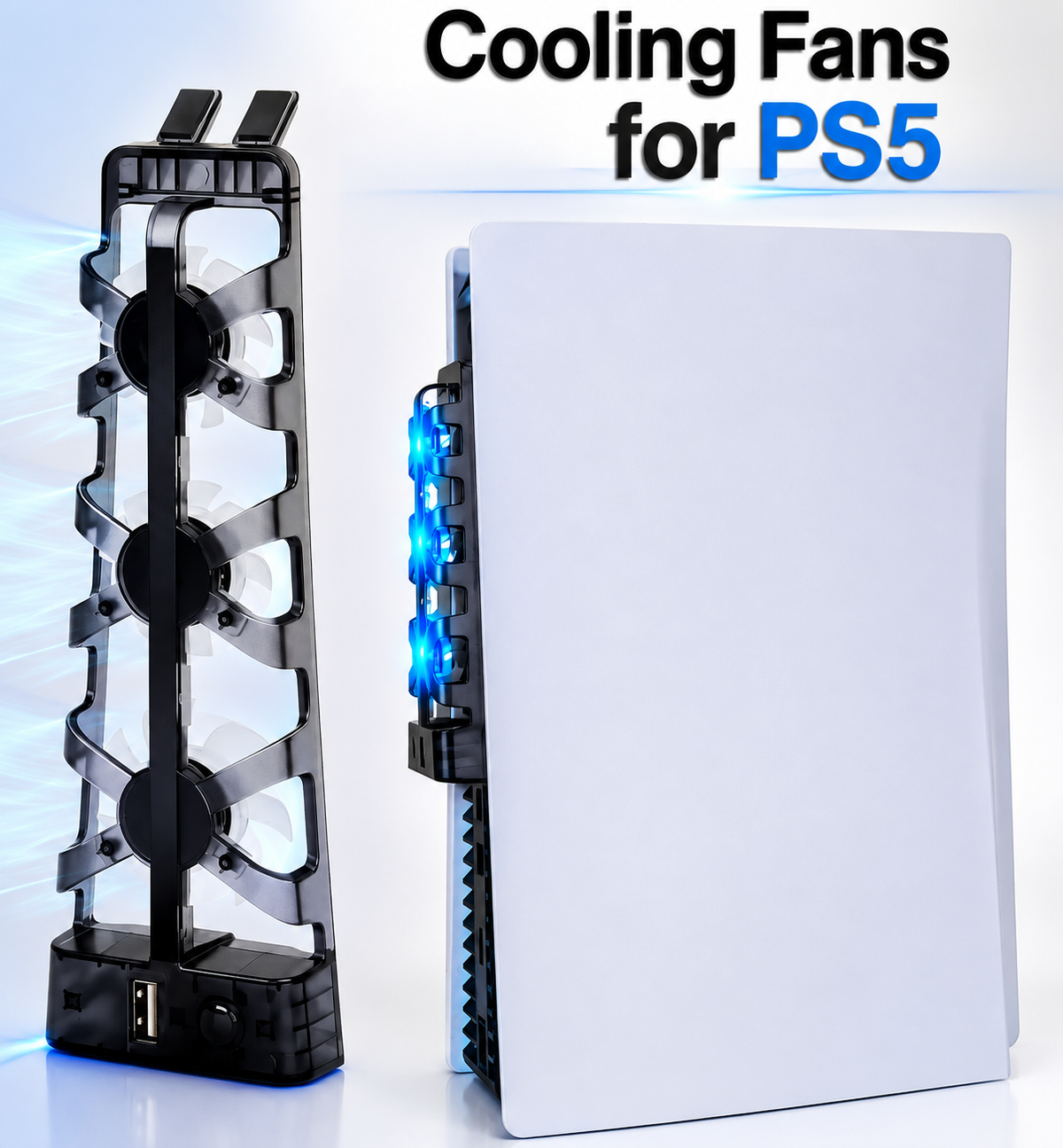 DOBE TP5-1523E Cooling Fan for Original PS5 (Fat) — dobe black with console