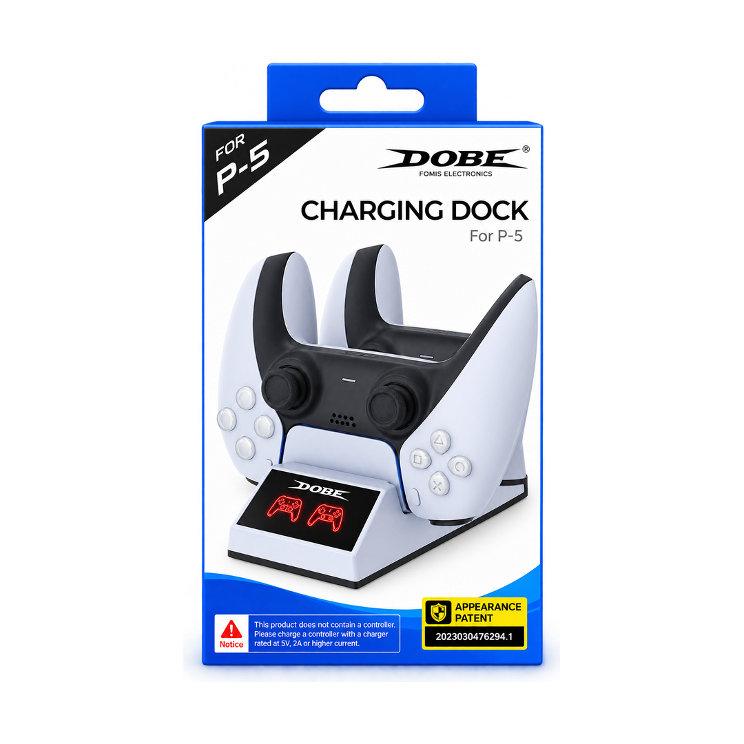 DOBE TP5-0508M Dual Charging Dock with LED Display for PS5 - White — white packaging
