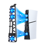 DOBE External Cooling Fan for PS5 Slim with USB 3.0 Pass-Through — installation view