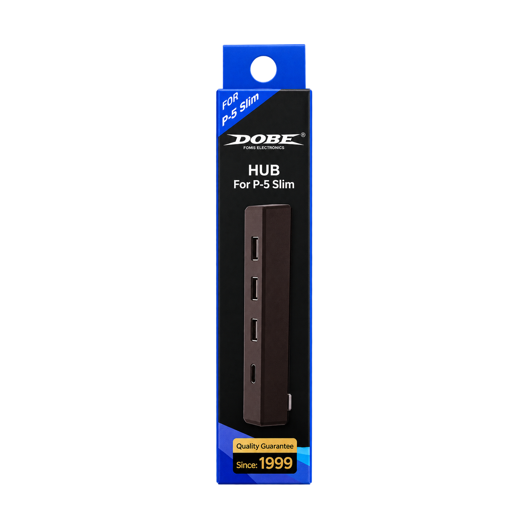 DOBE TP5-3556 4-Port USB Hub for PS5 Slim — black packaging