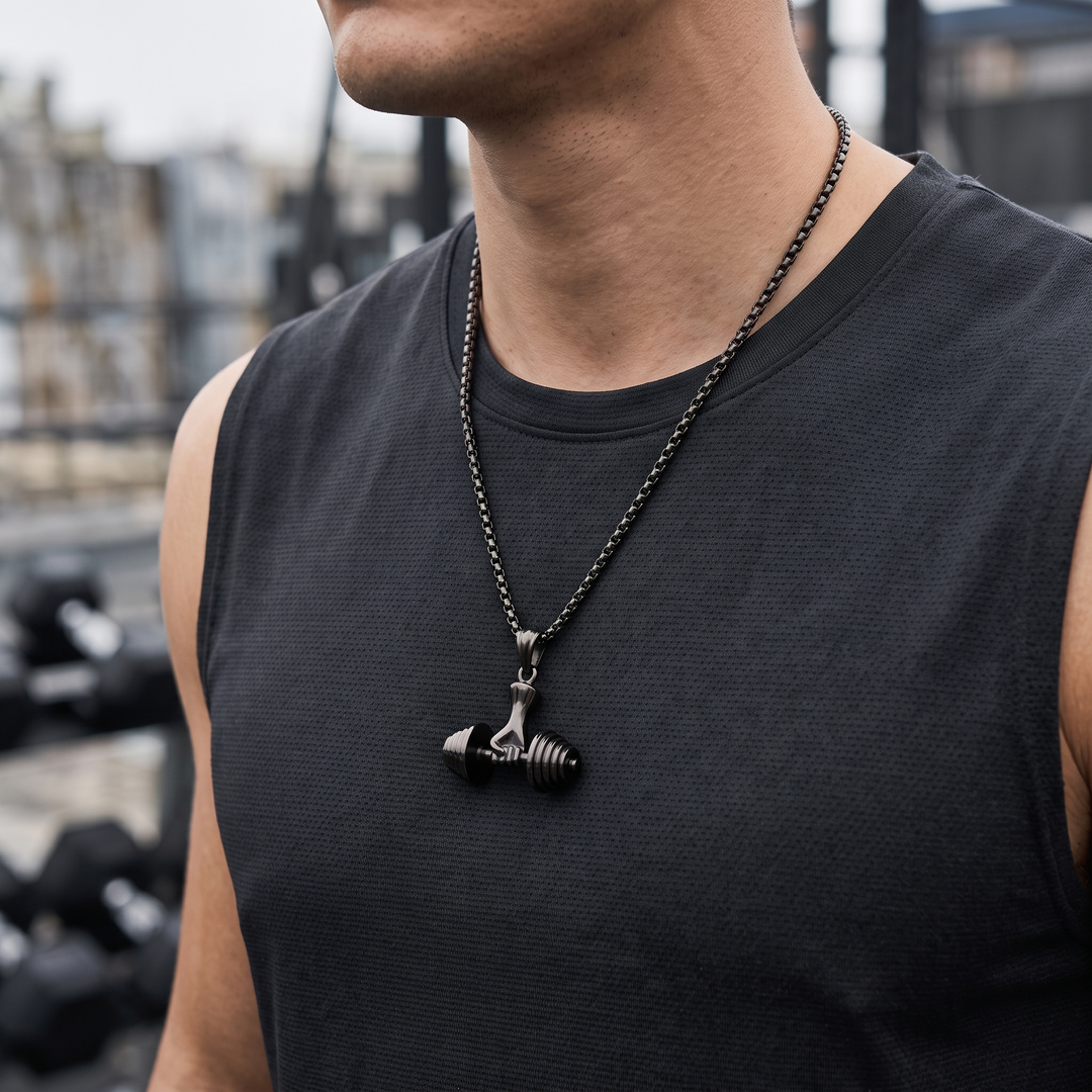 Dumbbell Pendant Necklace — 02