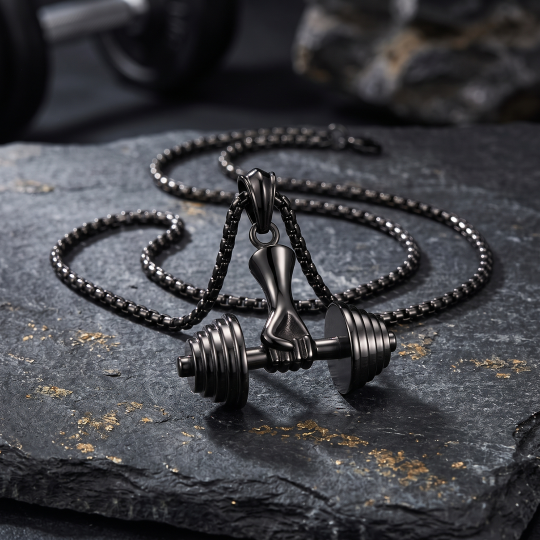 Dumbbell Pendant Necklace — 03