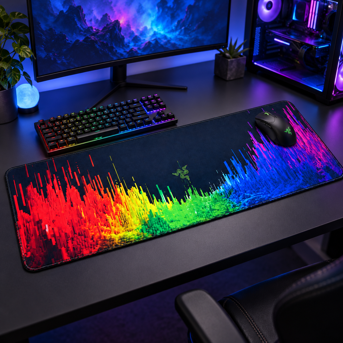 Extended Gaming Mouse Pad — rainbow equaliser 02