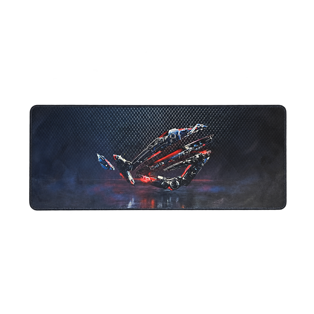 Extended Gaming Mouse Pad — red mechanical emblem 01