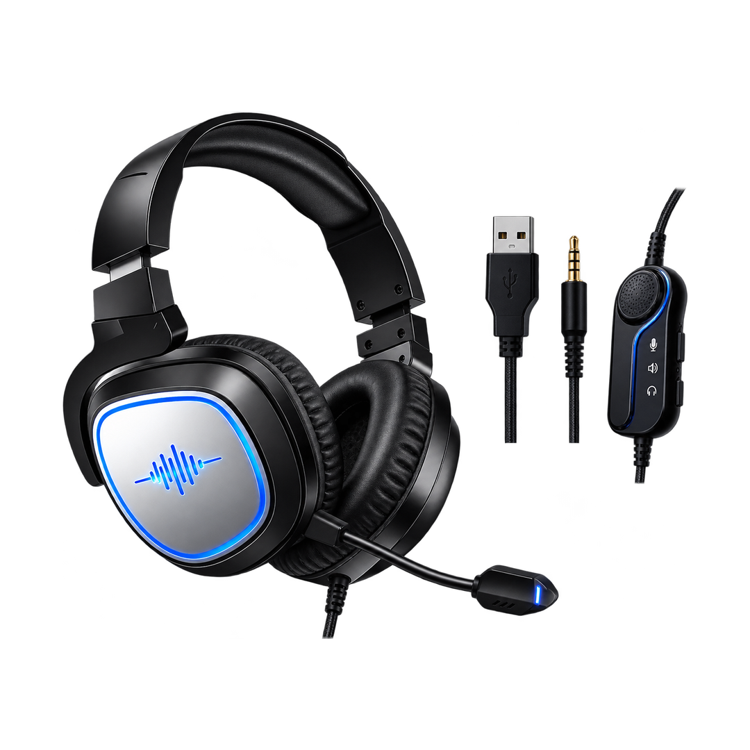 GAMELITE G1P Gaming Headset - Blue LED — black accessories