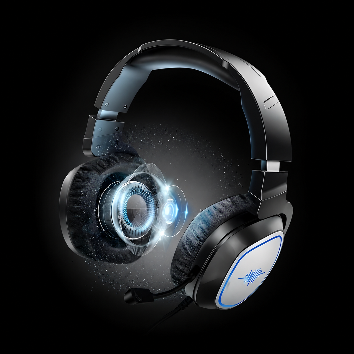 GAMELITE G1P Gaming Headset - Blue LED — black accessories 1