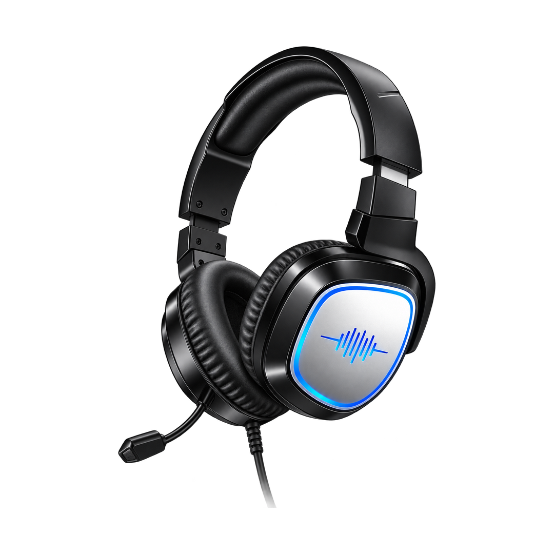 GAMELITE G1P Gaming Headset - Blue LED — black blue profile