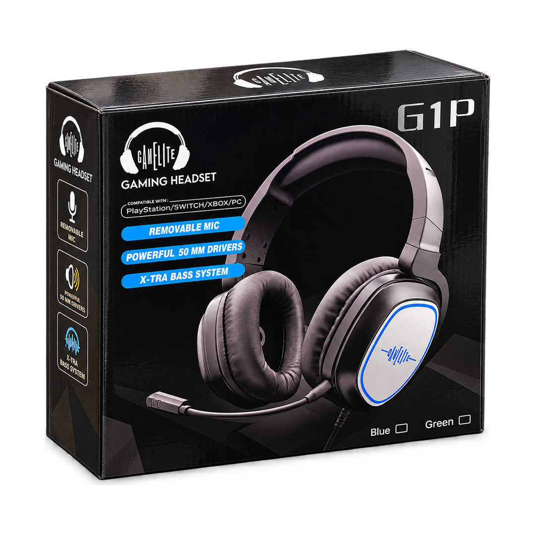 GAMELITE G1P Gaming Headset - Blue LED — packaging