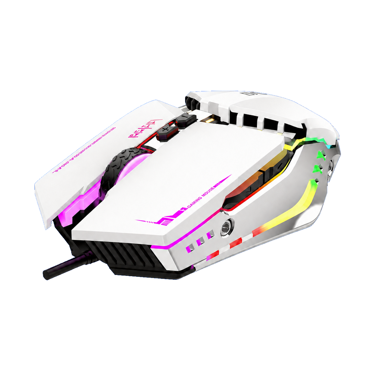 BAJEAL G7 7D Macro Gaming Mouse — white angle
