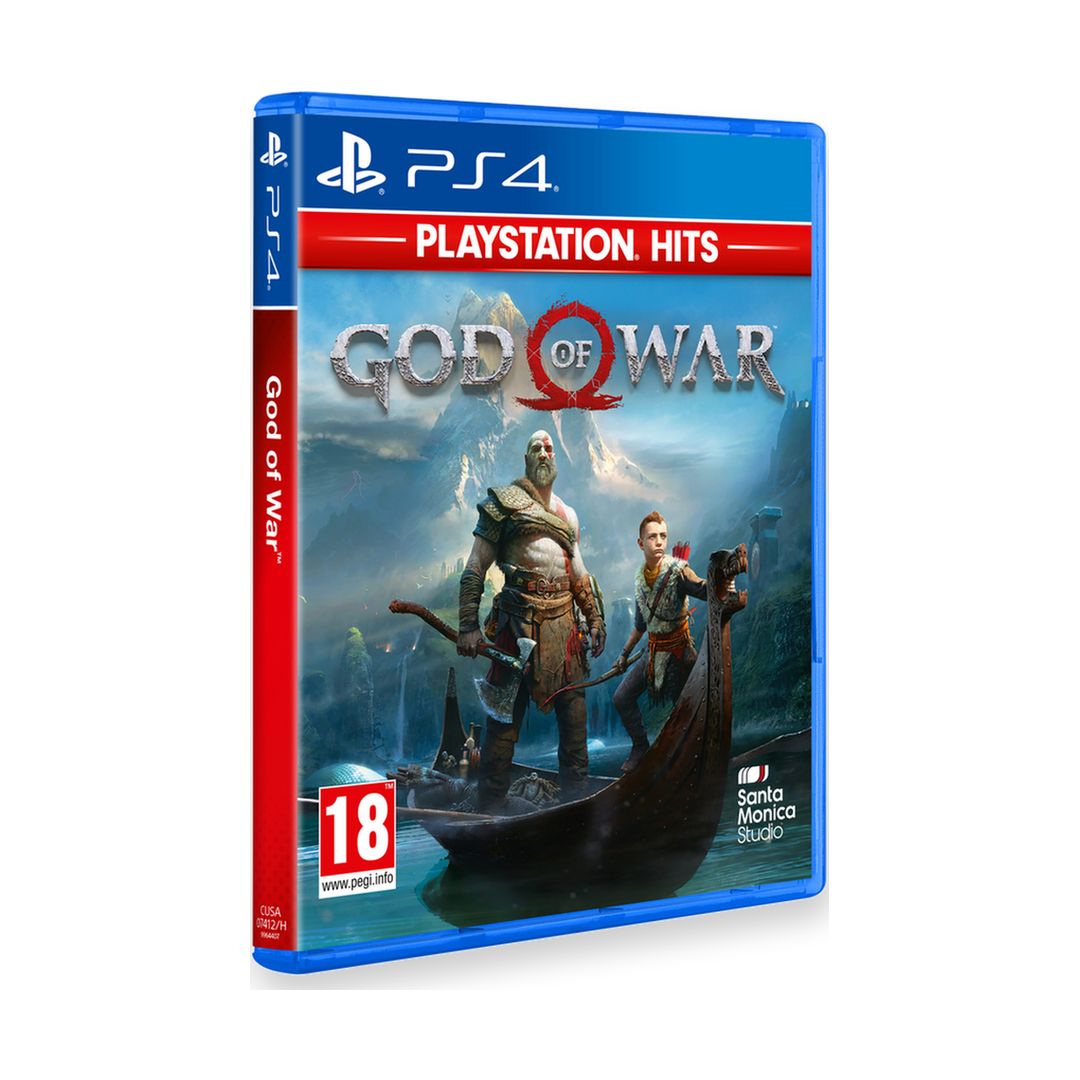 God of War (2018) - PS4 (PlayStation Hits) — PlayStation Hits — PS4 (PEGI 18) — angled case