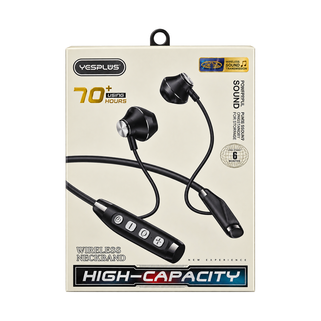 High-Capacity Wireless Neckband Earphones — 01