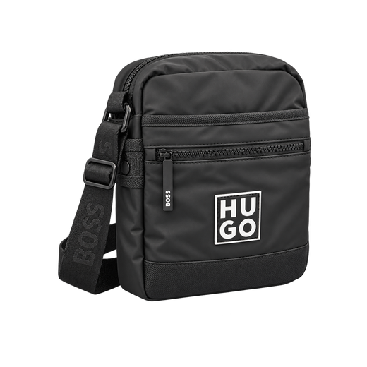 HUGO Crossbody Bag - Black, Front Logo — 01