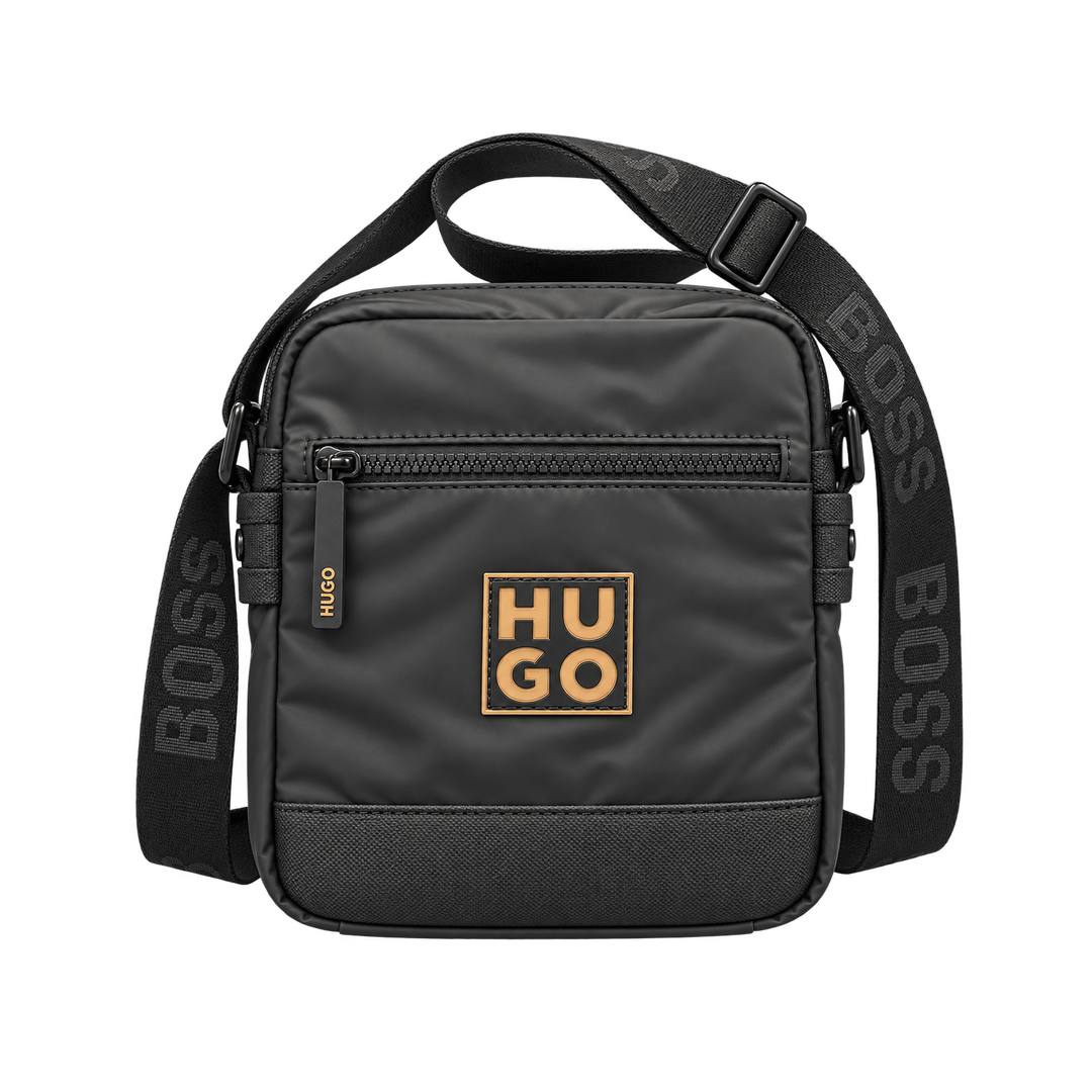 HUGO Crossbody Bag - Black, Square Logo — 01
