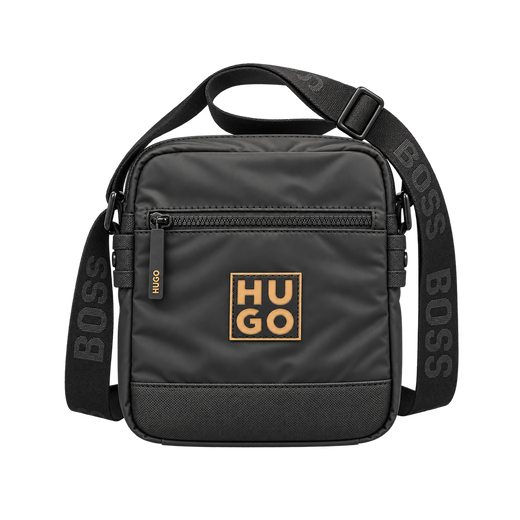 HUGO Crossbody Bag - Black, Square Logo — 01