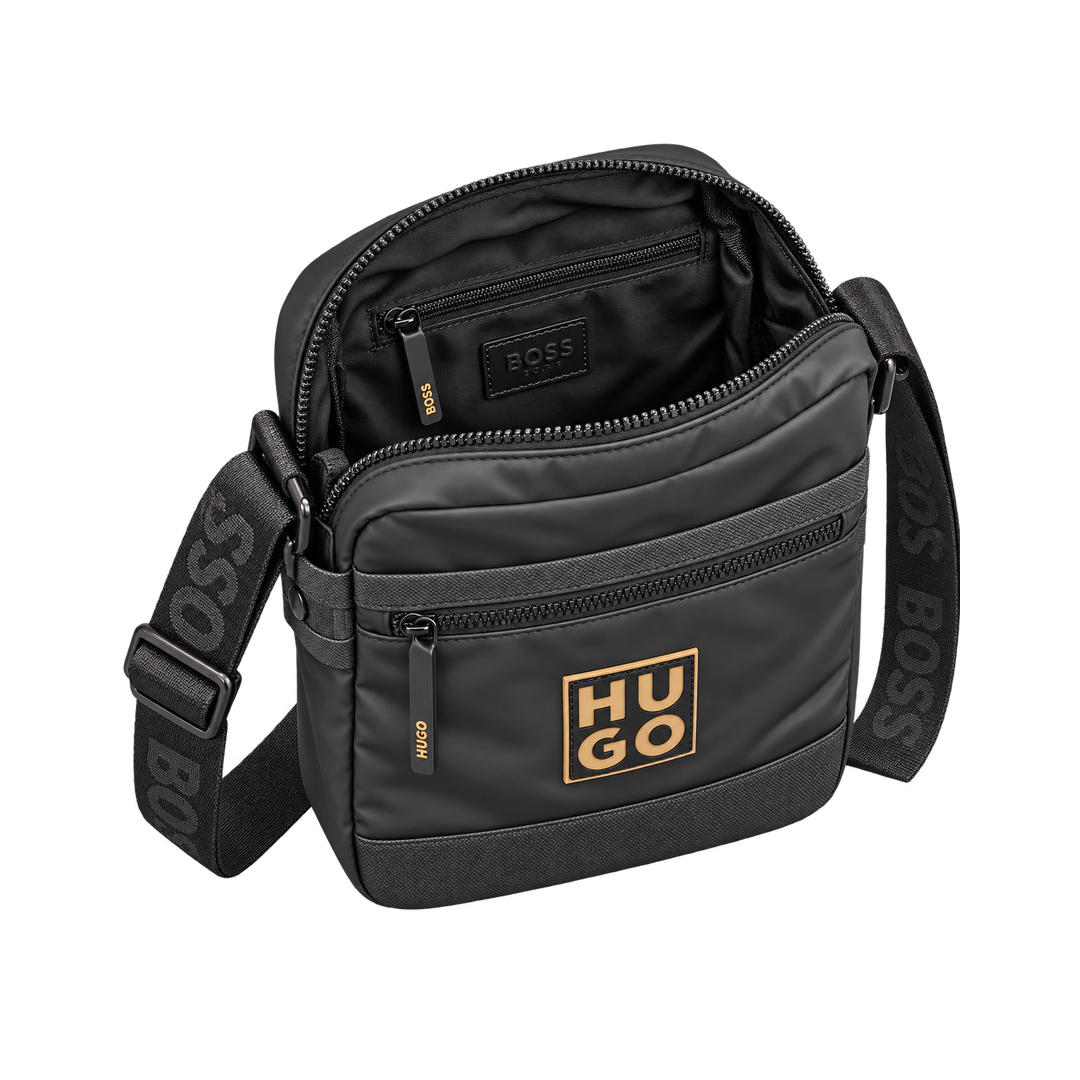 HUGO Crossbody Bag - Black, Square Logo — 05