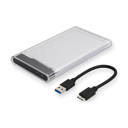 JG-3219-33 2.5-Inch SATA HDD/SSD to USB External Enclosure — closed with cable