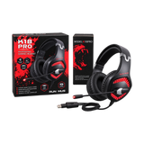 RUNMUS K1B PRO Gaming Headset - Red LED — black red accessories