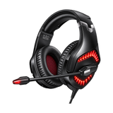 RUNMUS K1B PRO Gaming Headset - Red LED — black red front