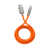 L-208 6A Silicone USB-A to USB-C Cable — orange coiled