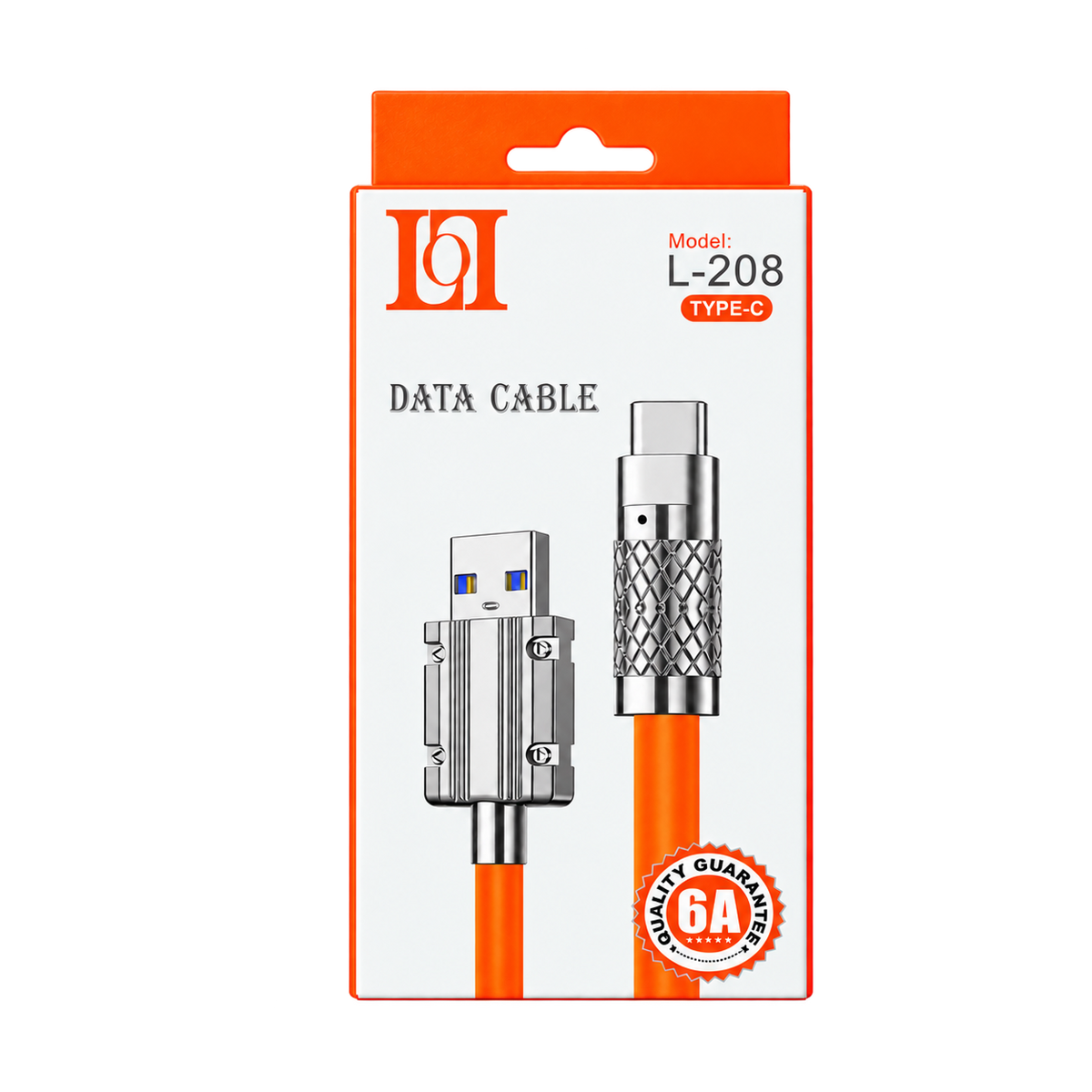 L-208 6A Silicone USB-A to USB-C Cable — usb c retail packaging