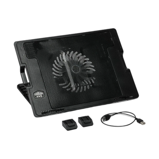 Laptop Cooling Pad and Stand - 14cm Fan, 5 Heights, 4-Port USB Hub — 01