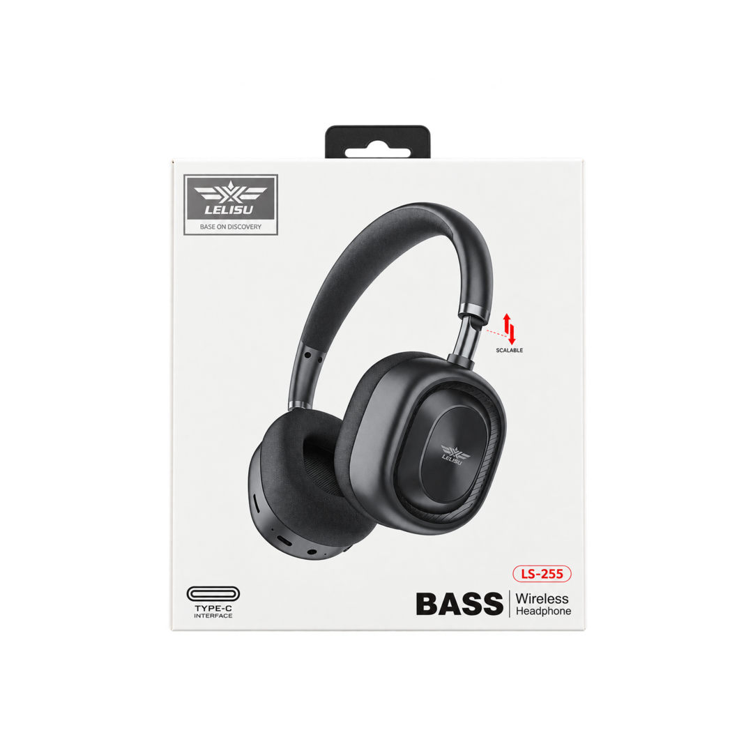 LELISU LS-255 Bass Wireless Headphone - Black — 01