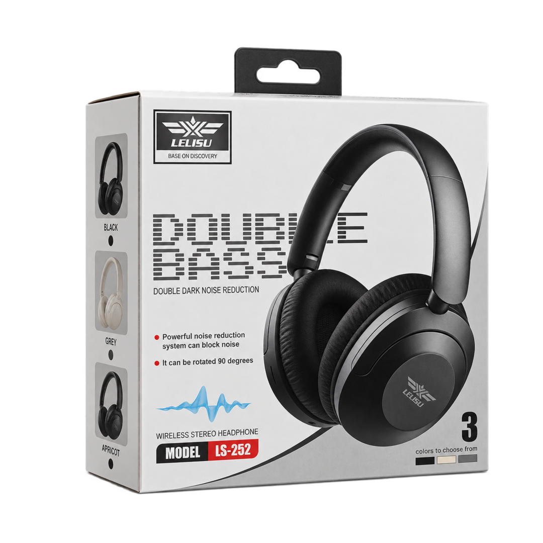 LELISU LS-252 Double Bass Wireless Stereo Headphone - Black — 02
