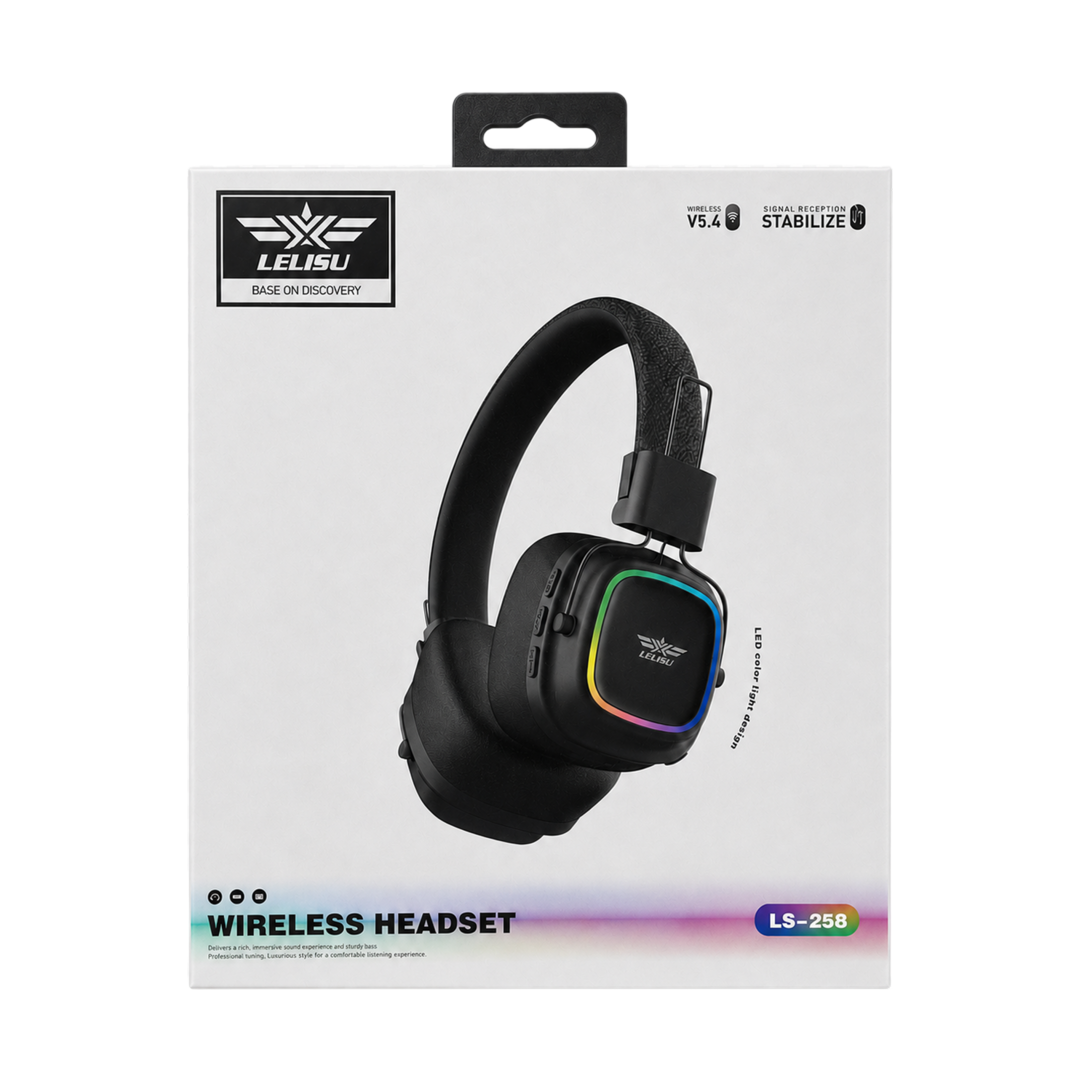 LELISU LS-258 RGB Wireless Headphone - Black — 04