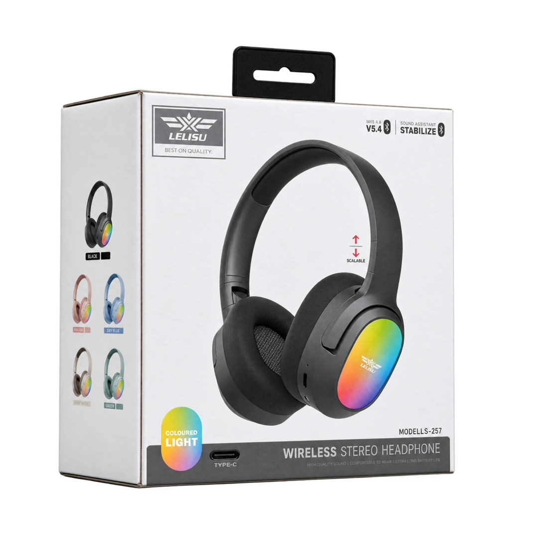 LELISU LS-257 RGB Wireless Stereo Headphone - Black — 02