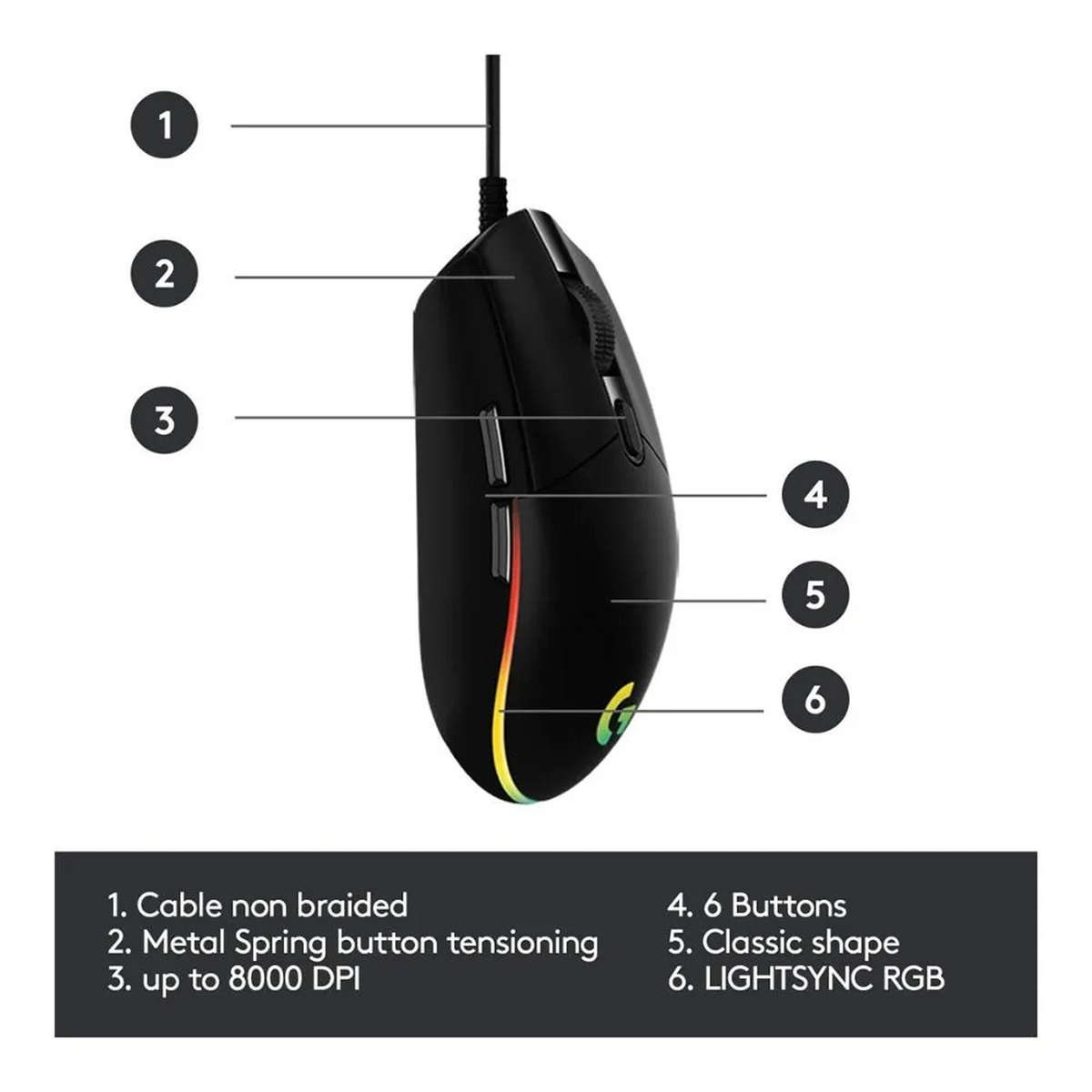 Logitech G102 LIGHTSYNC Gaming Mouse — 01